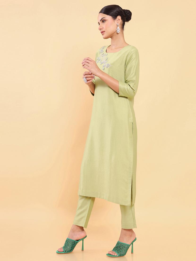 embroidered kurta pant set - 18931482 - Standard Image - 1