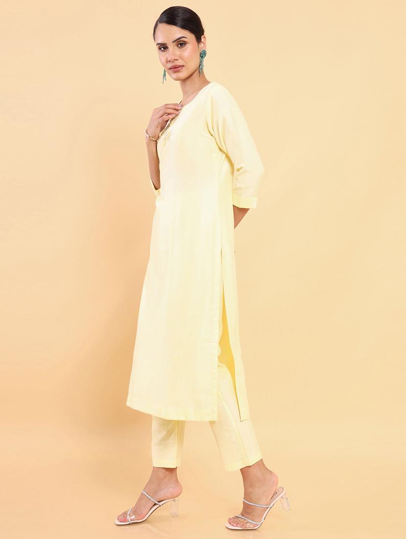 embroidered kurta pant set - 18931485 -  Standard Image - 1