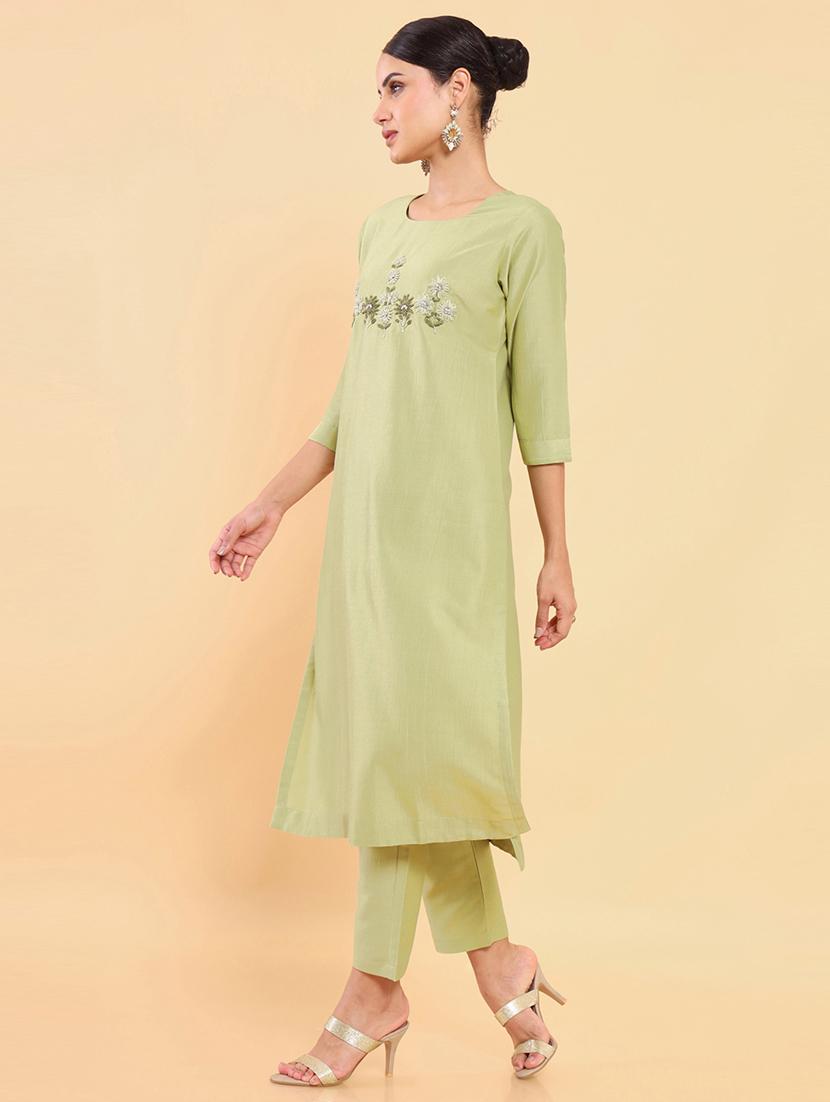 embroidered kurta pant set - 18931489 - Standard Image - 1