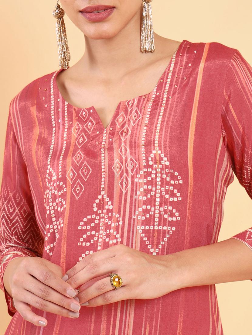 rust printed suit set - 18931742 - Standard Image - 4