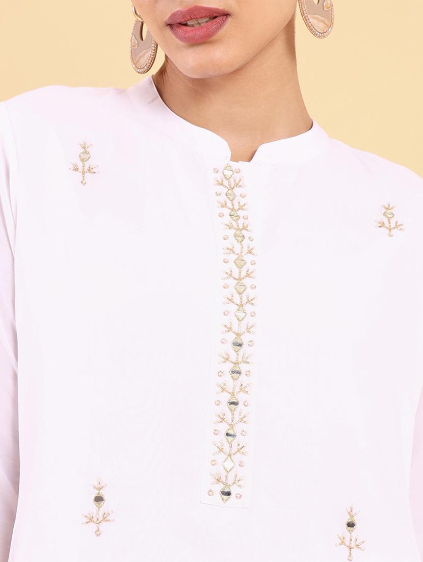 embroidered straight kurta set - 18931765 - Standard Image - 4