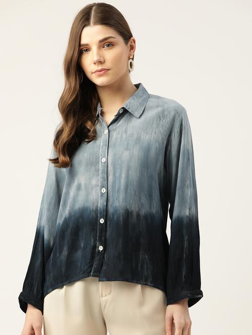 women's high-low collared top - 18935643 -  Standard Image - 0