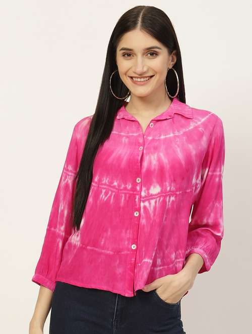 women's straight collared top - 18935650 - Standard Image - 0