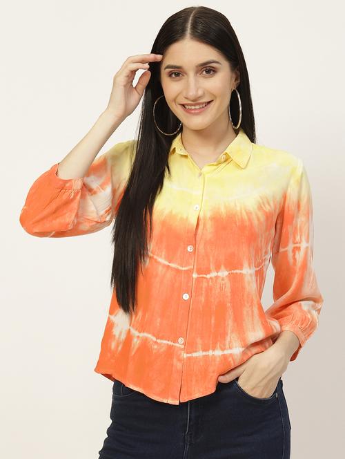 women's high-low collared top - 18935651 -  Standard Image - 0