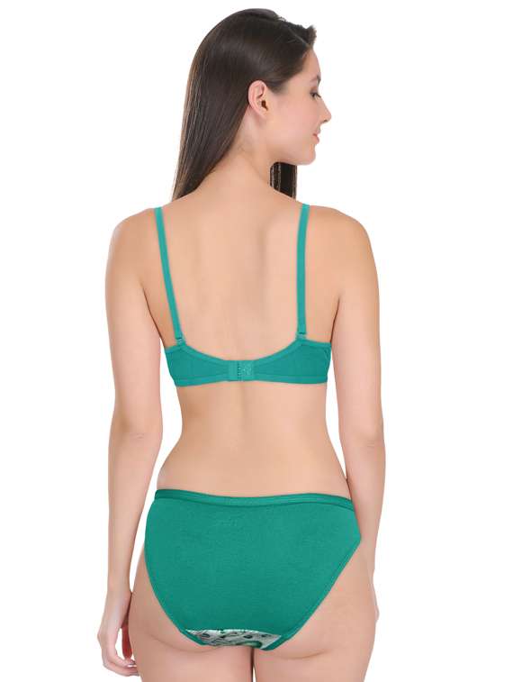 green cotton bras and panty set - 18941332 -  Standard Image - 1