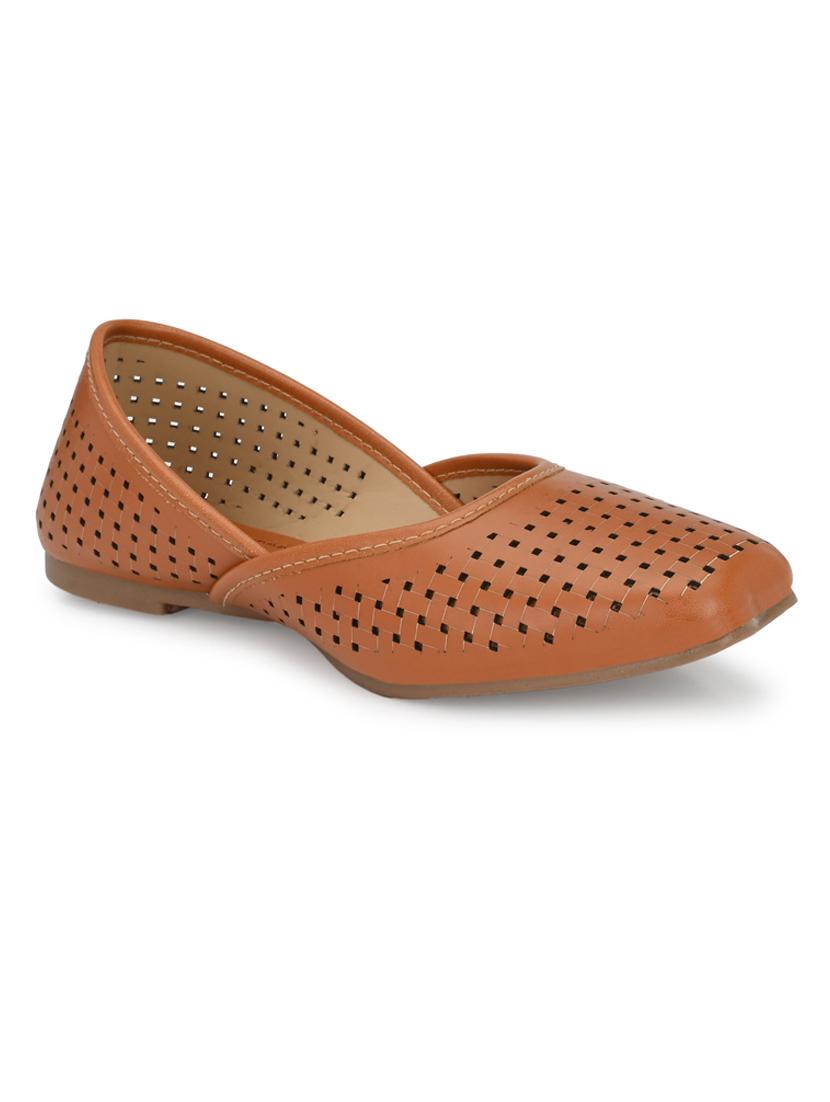 tan synthetic slip on ballerina - 18949224 -  Standard Image - 1