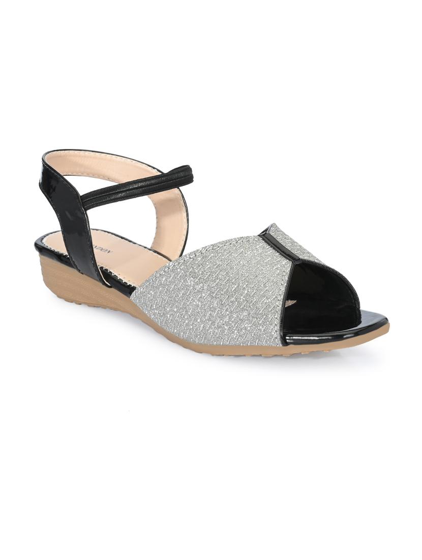 black synthetic back strap sandals - 18949225 - Standard Image - 1