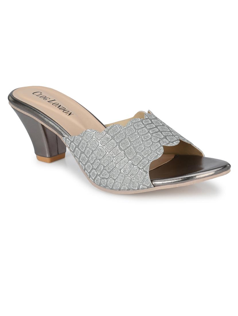 grey synthetic slip on sandals - 18949233 -  Standard Image - 1