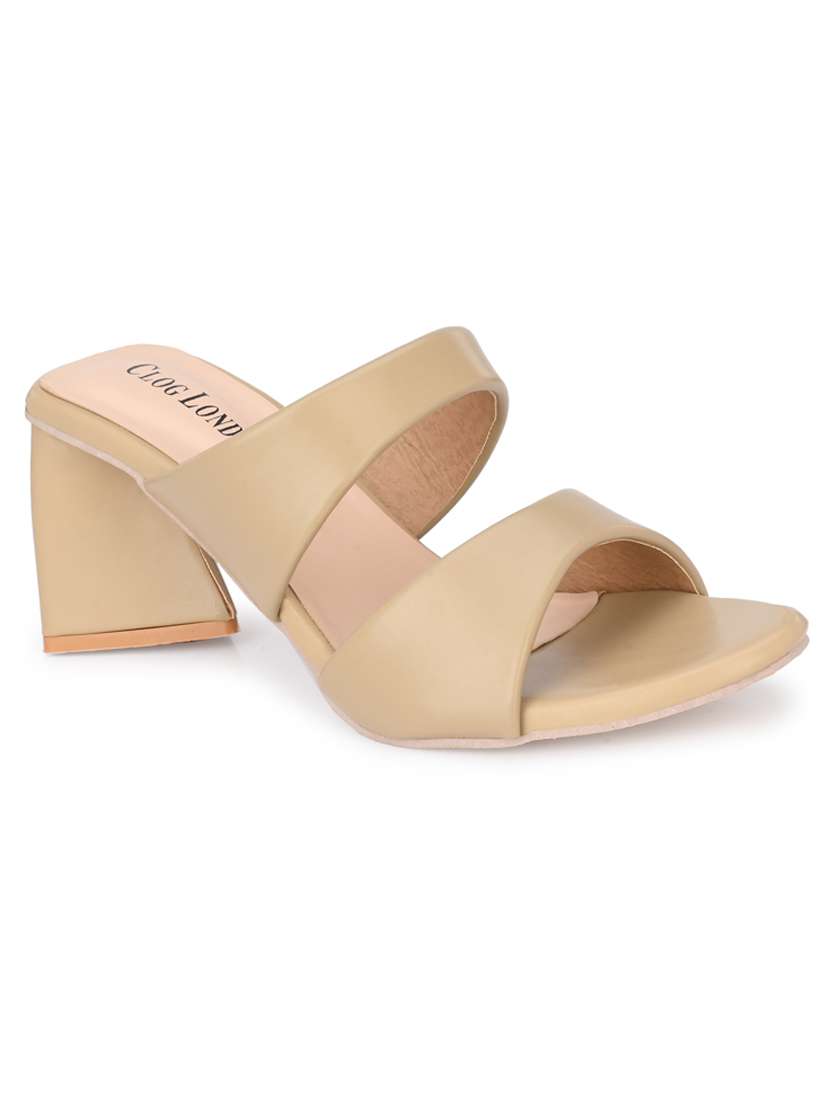 beige synthetic slip on sandals - 18949243 -  Standard Image - 1