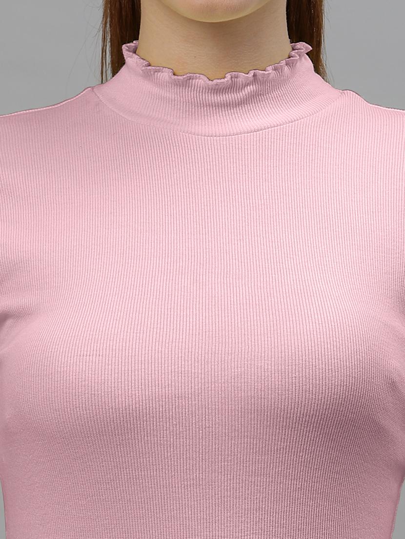 pink coloured turtle neck regular top - 18949423 - Standard Image - 4