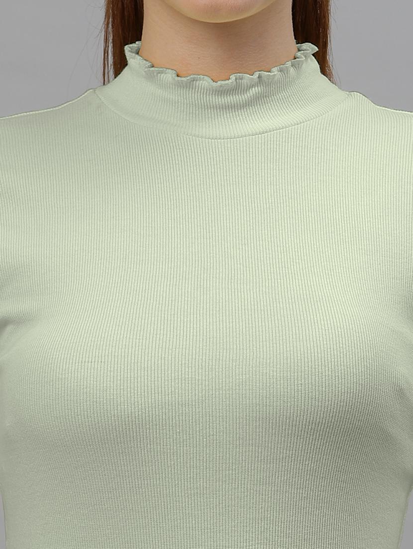 green coloured turtle neck regular top - 18949424 - Standard Image - 4