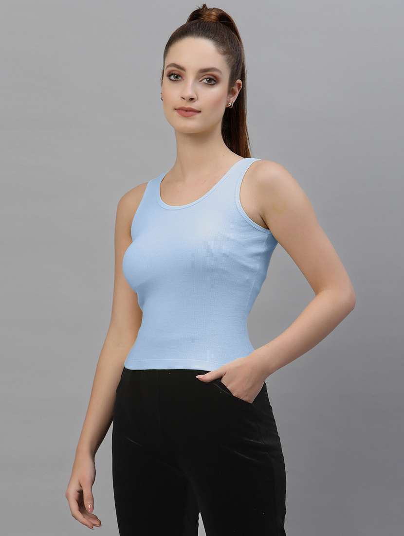 women's crop round neck top - 18949435 -  Standard Image - 1