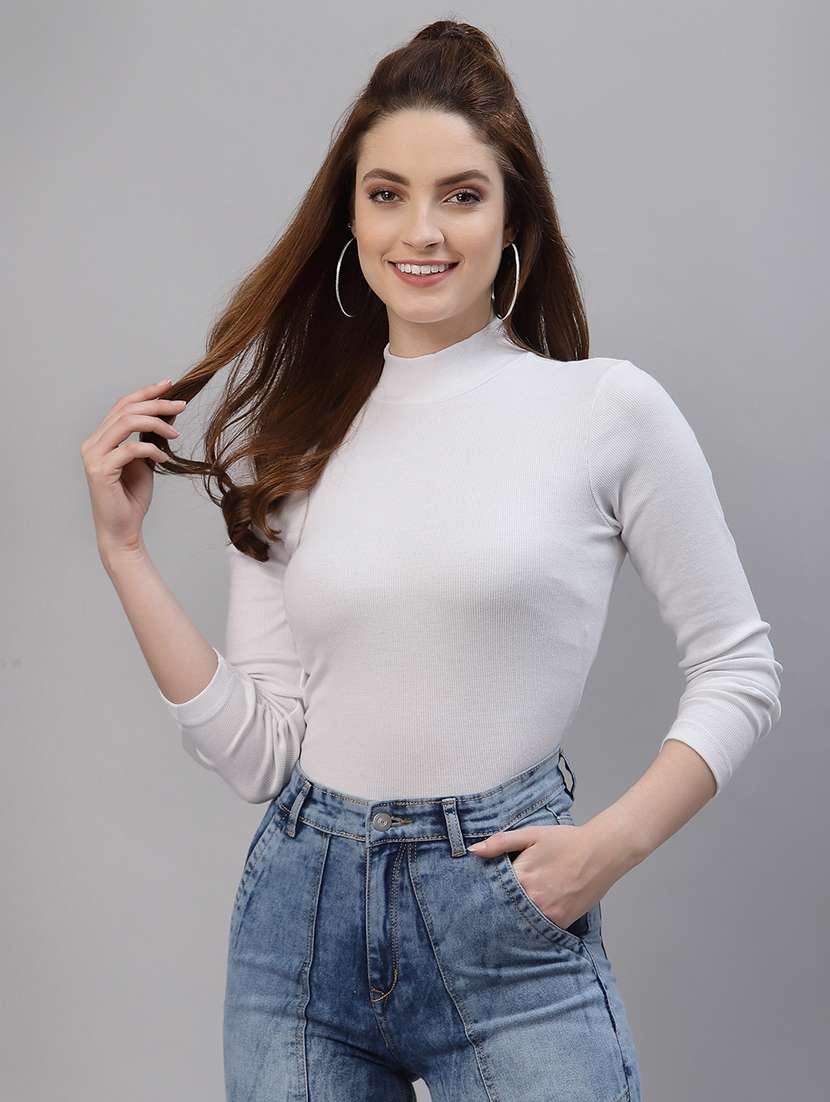 women's straight turtle neck top