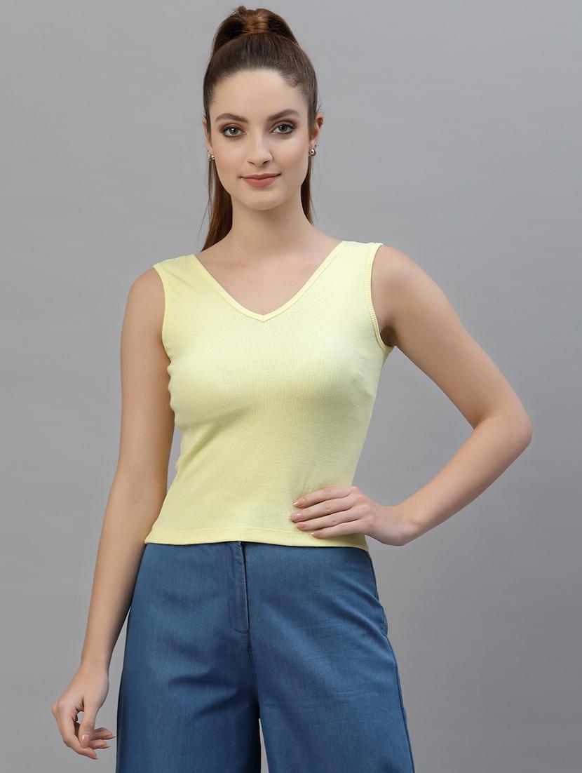 women's crop round neck top - 18949456 -  Zoom Image - 0