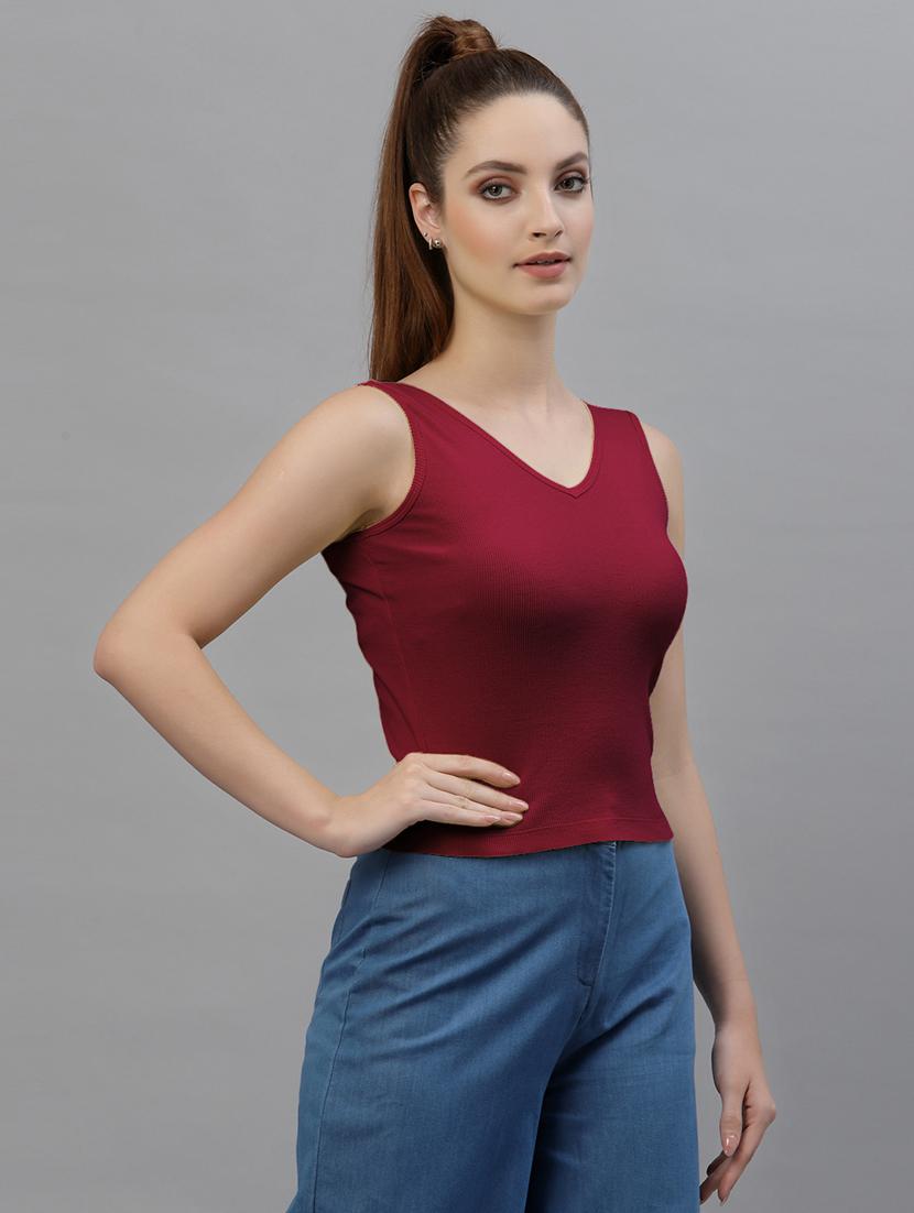 women's crop round neck top - 18949459 -  Standard Image - 1