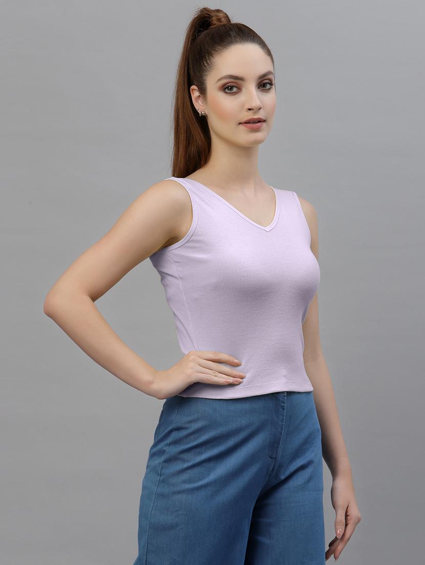 women's solid v neck top - 18949460 - Standard Image - 1