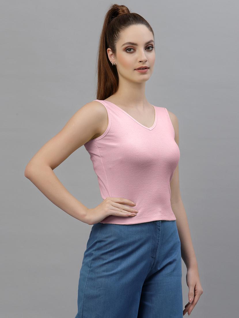 women's crop round neck top - 18949465 - Standard Image - 1