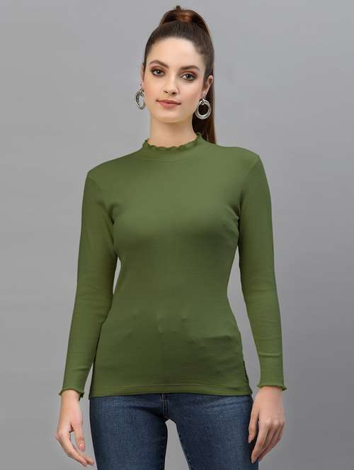 green cotton regular top - 18949495 - Standard Image - 0