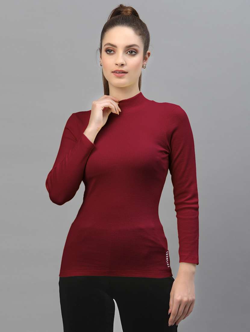 women's straight turtle neck top