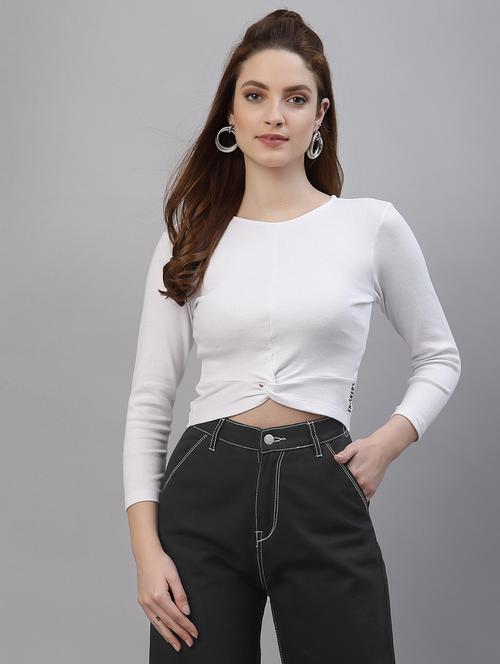 white cotton regular top - 18949511 - Standard Image - 0