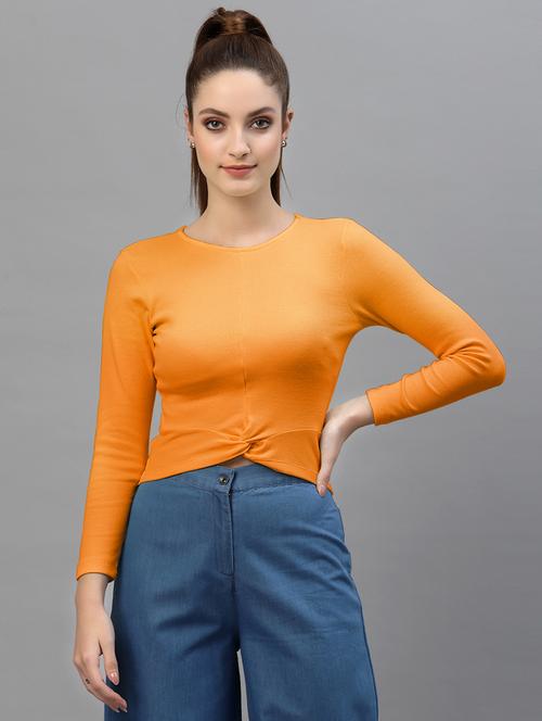 women's straight round neck top - 18949513 - Standard Image - 0