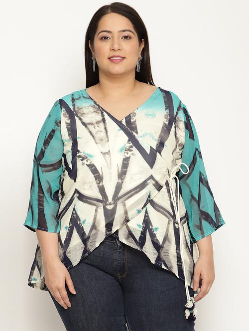 women's wrap overlap neck top - 18950668 -  Standard Image - 0