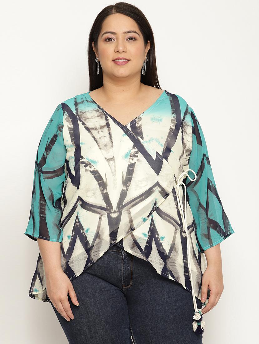 women's wrap overlap neck top - 18950668 -  Zoom Image - 0
