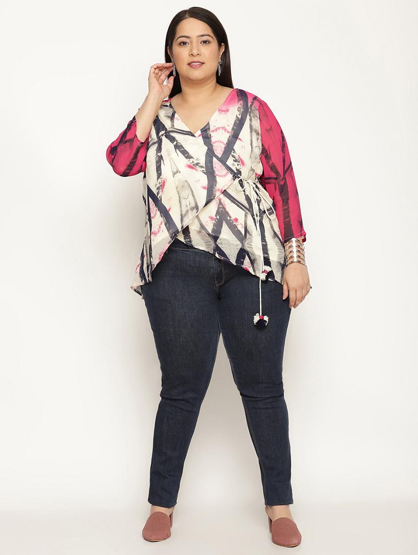 women's wrap overlap neck top - 18950669 -  Standard Image - 4