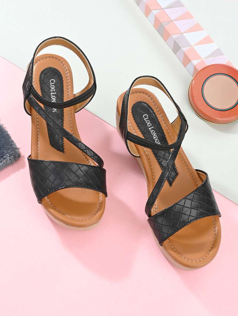 women solid platform wedges