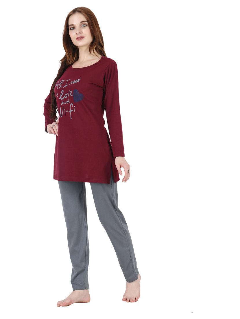 red chest print nightwear set - 18950740 - Standard Image - 1