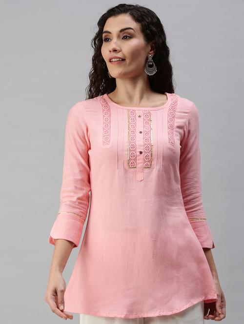 women's a line round neck top - 18950979 -  Standard Image - 0