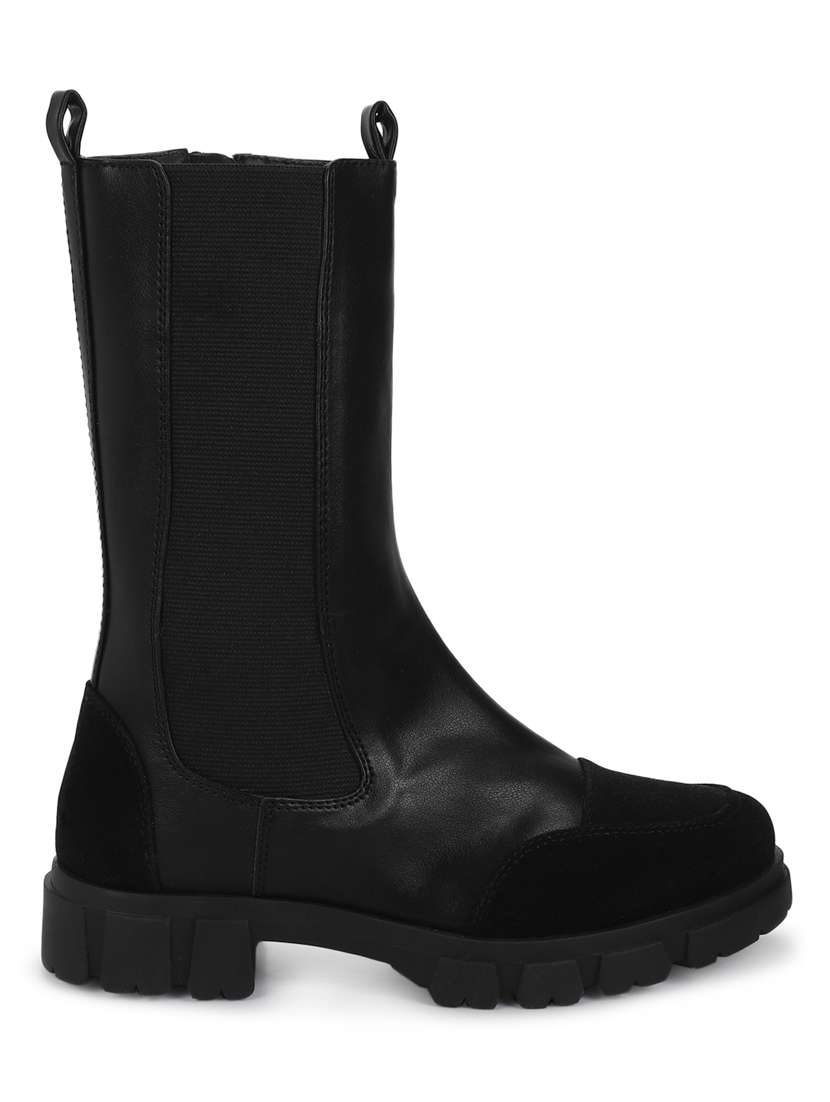 black calf length boot - 18951002 -  Standard Image - 1