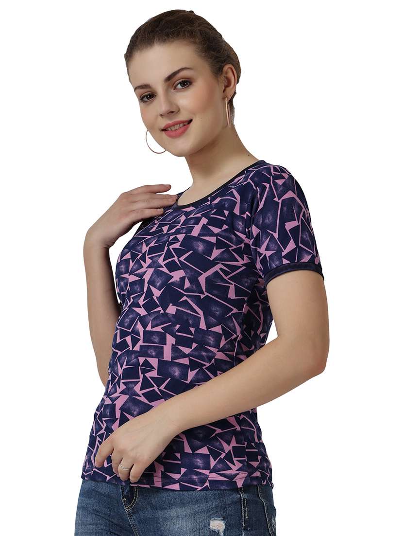 women's straight round neck top - 18951011 -  Standard Image - 1