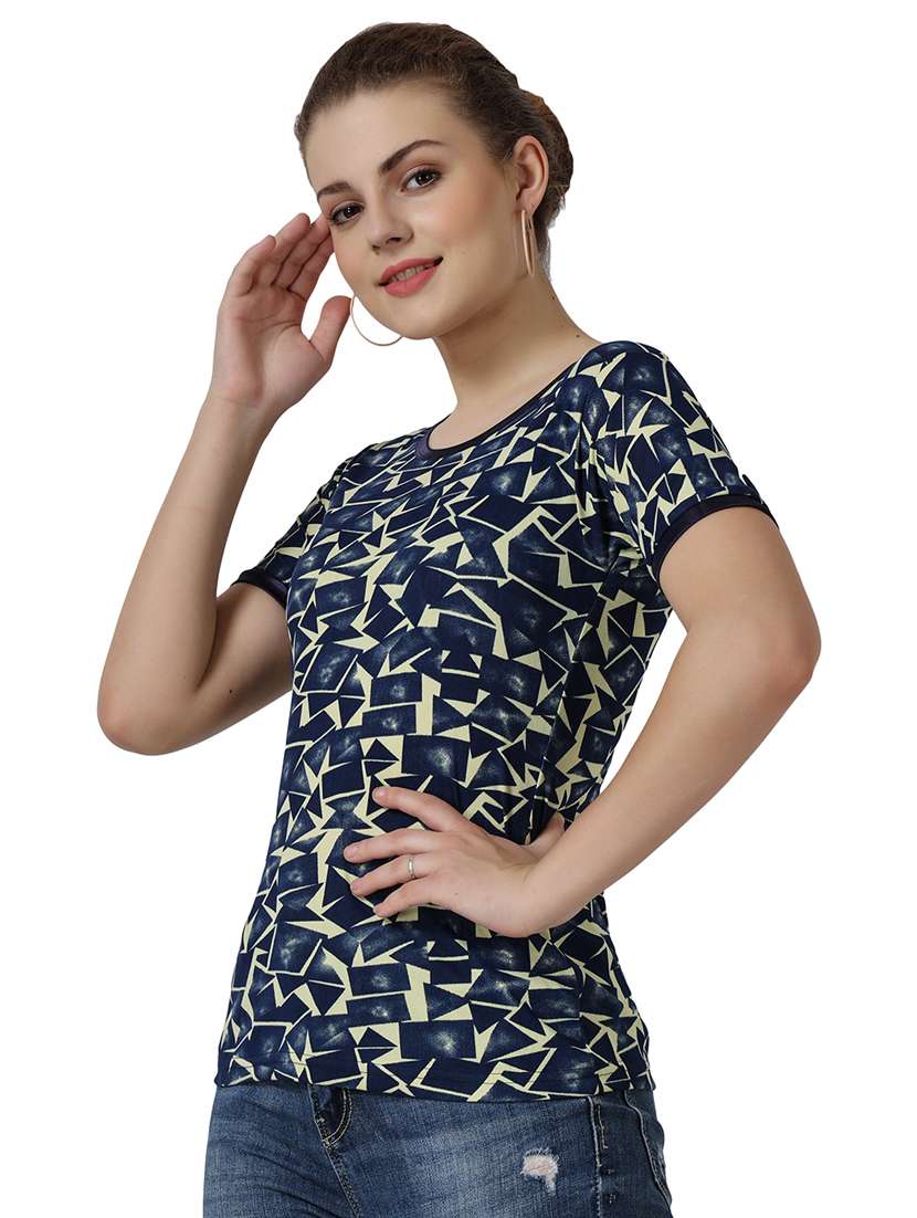 women's straight round neck top - 18951013 -  Standard Image - 1