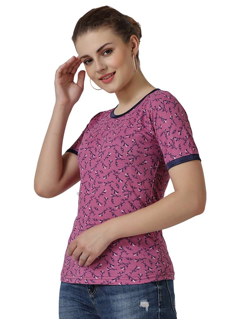 women's straight round neck top - 18951014 -  Standard Image - 1