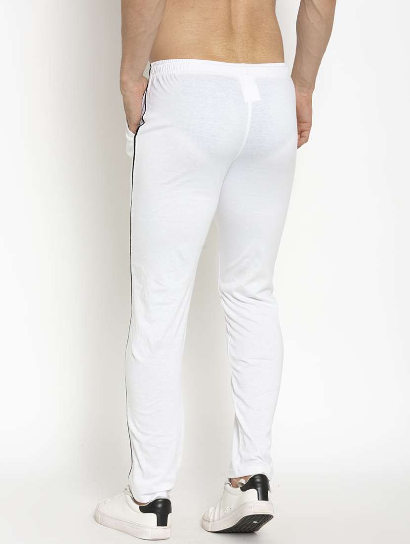 white solid full length track pant - 18952248 - Standard Image - 1