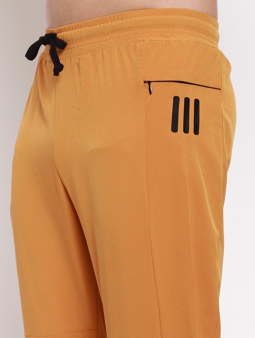 yellow cotton blend track pant - 18952343 - Standard Image - 4