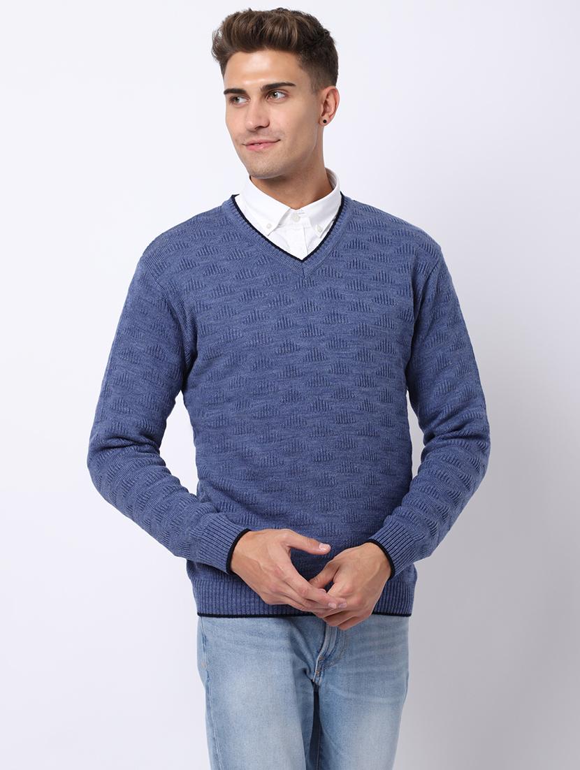 v-neck self design pullover - 18958796 -  Standard Image - 1