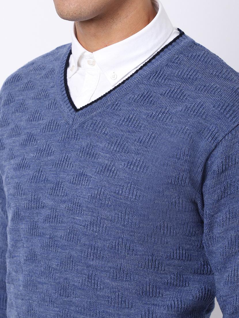v-neck self design pullover - 18958796 - Standard Image - 4