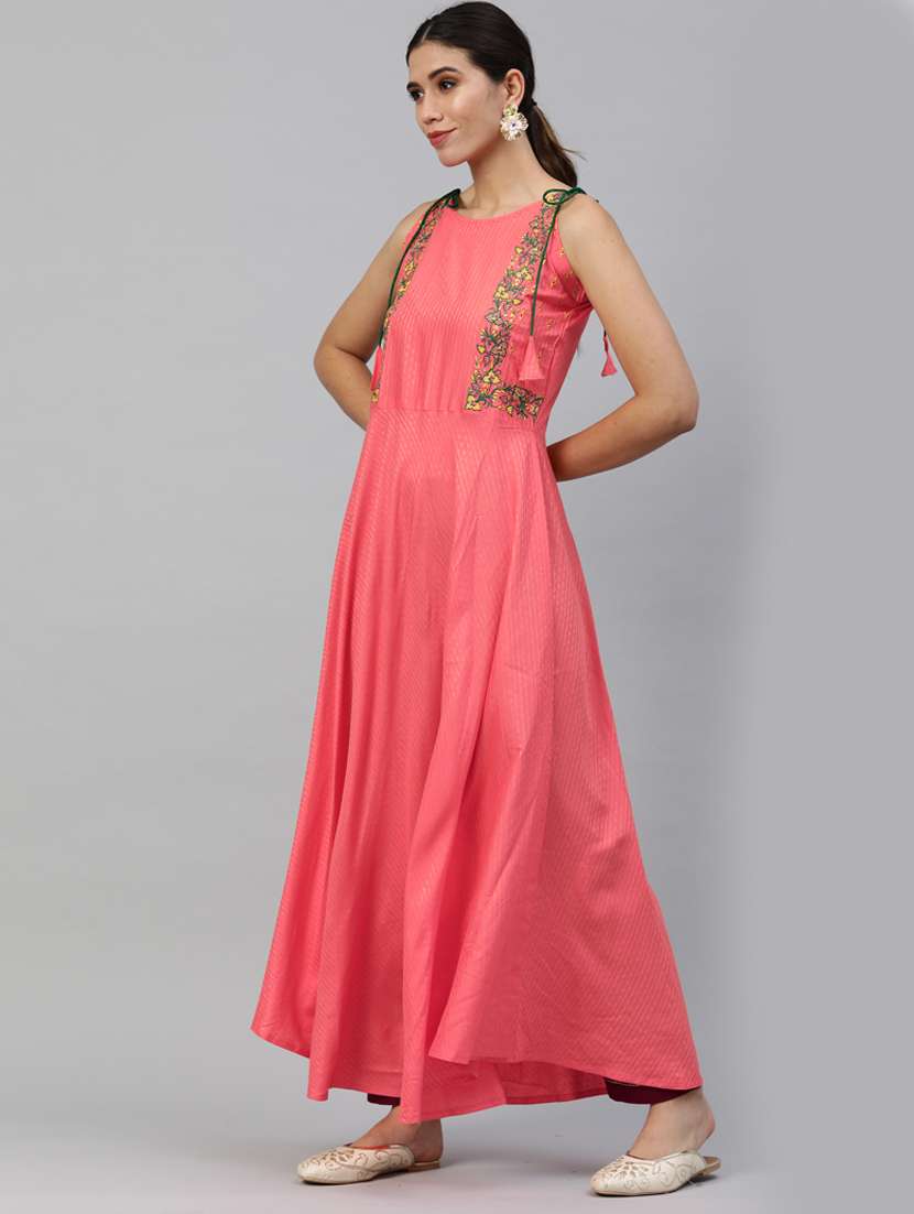 peach kurta pant set with dupatta - 18958868 - Standard Image - 1