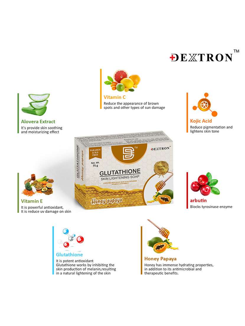 pack off 5 glutathione skin lightening soap - honey papaya - 18959361 -  Standard Image - 1