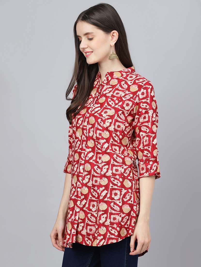 women's straight mandarin neck top - 18959473 -  Standard Image - 1