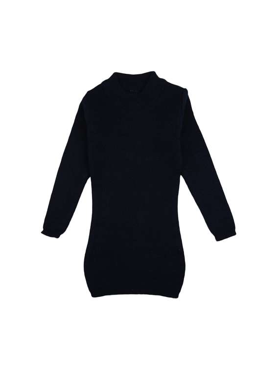 navy blue self design pullover