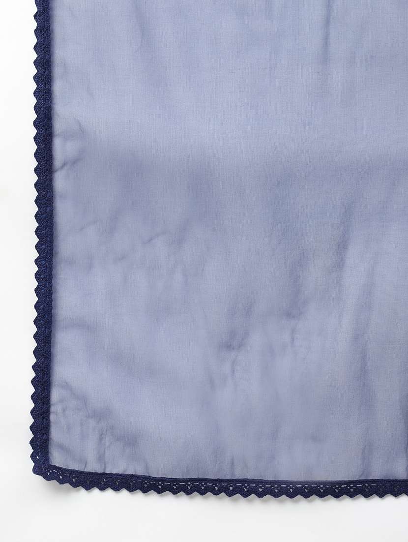 women navy blue long sleeve kurta pant with dupatta set - 18961550 -  Standard Image - 6