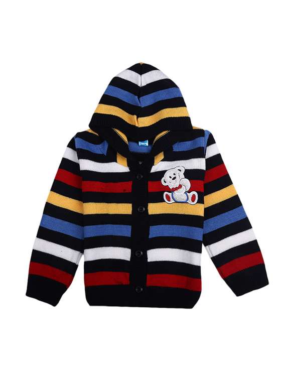 boys button up striped sweater