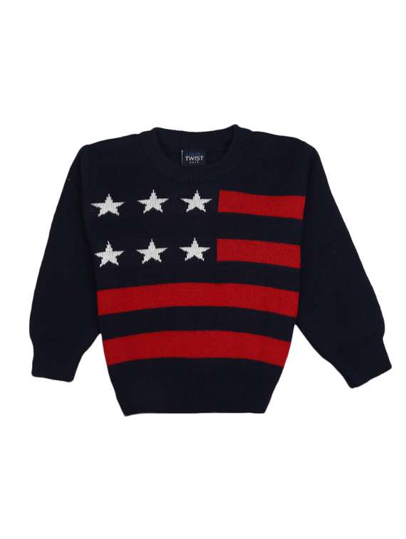 boys crew neck printed sweater