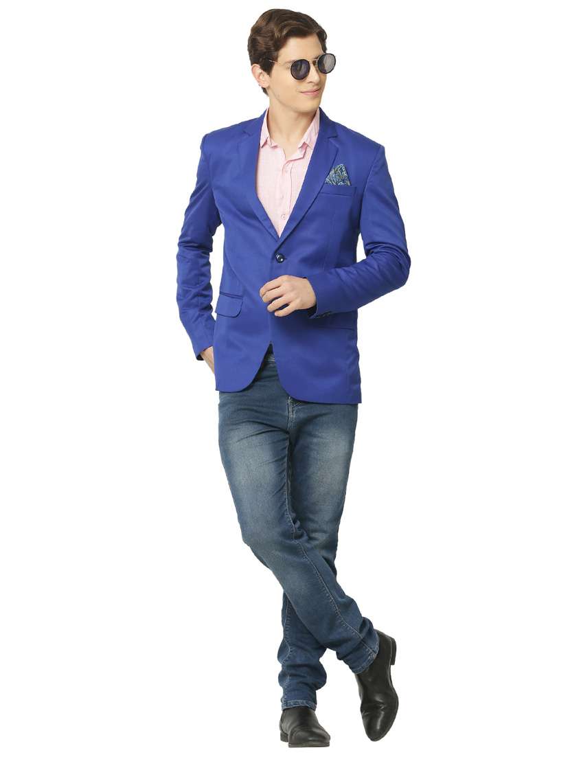 cotton blend casual blazer - 18961932 - Standard Image - 4