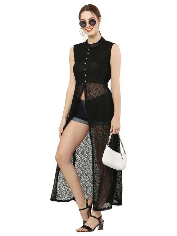 black coloured maxi dress - 18961946 - Standard Image - 4