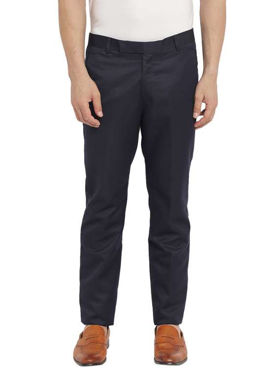 Blue Cotton Formal Trouser