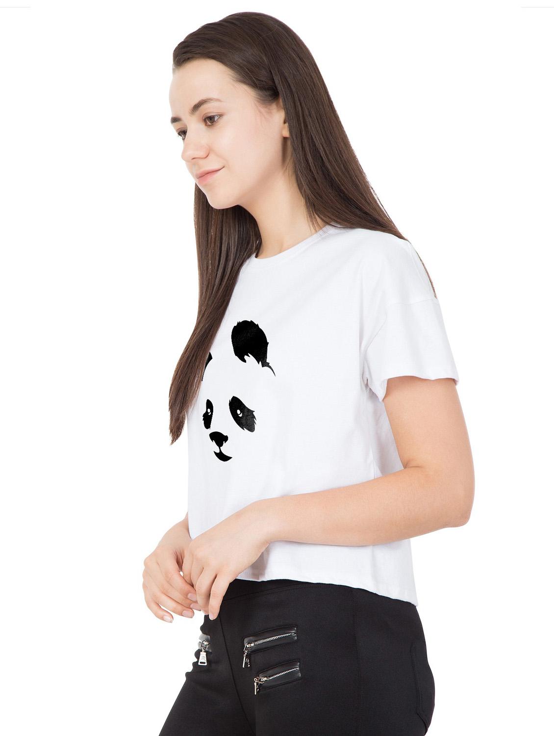 round neck printed crop tee - 18962187 - Standard Image - 1